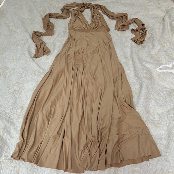 L'ATISTE by Amy Multiway Infinity Convertible Dress, Champagne Gold Size S - Picture 12 of 14